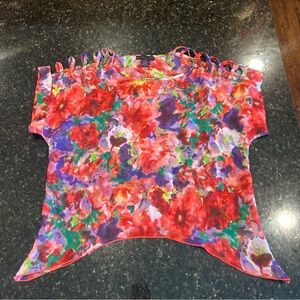 Material Girl Sheer Floral Women's Top